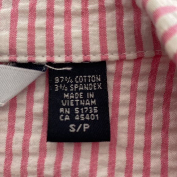 Izod Cropped Jacket, pink/white stripe, Size S/P - Picture 5 of 15